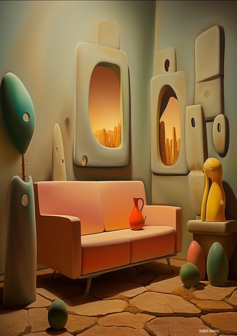 casita dentro de una cueva, al frescor y a la sombra